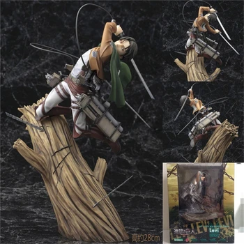 Anime Uzbrukumu Titan Shingeki Nav Kyojin Skautu Leģiona Levi Kaujas Ver. PVC Rīcības Attēls Statuja Kolekcionējamus Modelis Rotaļlietas Lelle