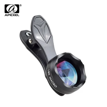 APEXEL Universālā Klips HD 18X Makro Objektīvs Fotografēšanai Kamera Mobilo Tālruni Objektīvs Micro Lentes, iPhone, Android Lielākā daļa Smartphones