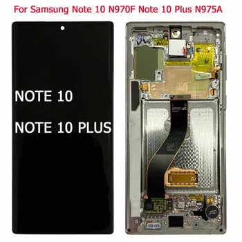 Ar Melnu Punktu, Ņemiet vērā, 10 N970 LCD Samsung Note 10 Plus LCD Displejs N975 N9750/DS Touch Ekrāna Rāmi Digitizer Montāža Remonts