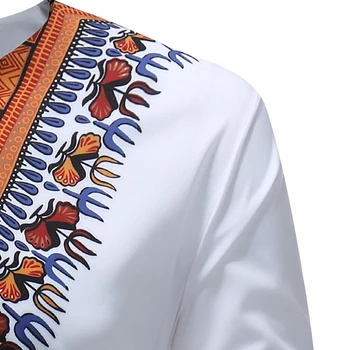 Augstas kvalitātes Atsperu Vīriešu modes Āfrikas valstu Thirt iespiests ar garām Piedurknēm menMale Cēloņu V-veida kakla T-krekls Topi Apģērbi Tee