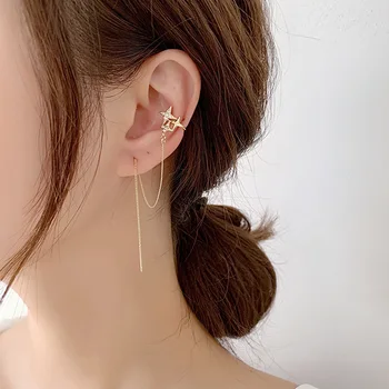Auskari Sievietēm 2020. Gadam Auss Aproces korejas Skrimšļu Zvaigzne-encrusted Zircon Asimetrisks Earbuds Modes Rotaslietas Nerūsējošā Tērauda