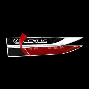 Auto Emblēma Apdare, Metāla Spārnu Sānu Uzlīmes Decal par Lexus LS GS IR 1 2 3 EX SC RX UX IS250 IS300 RX350 CT200H IS300H NX300
