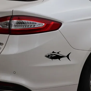 Auto Uzlīmes Skaisto Zilo Tunzivju PVC Automašīnu Dekorēšana Piederumi Uzlīmes Ūdensizturīgs Pārsegs Nulles Melns/balts, 15cm*6cm