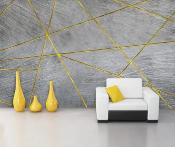 Bacal pielāgotas 3D tapetes murals minimālisma retro anotācija pelēks ģeometriskā zelta dzīvojamā istaba fona sienas apdare tapetes