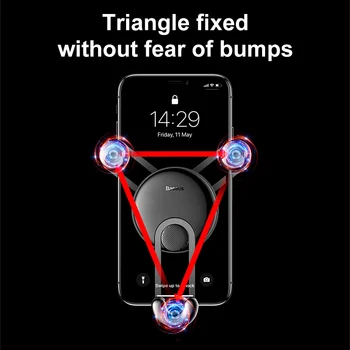 Baseus Gravitācijas Auto Telefona Turētājs Priekš iPhone Xs Max Xr X 8 Car Mount Holder Par Tālruni Automašīnu Gaisa Ventilācijas Turētājs Samung S10 Xiaomi
