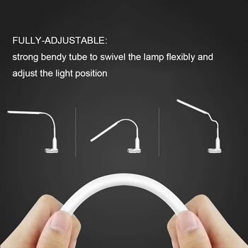 Bezpakāpju Regulējamas Galda Lasīšanas Gaismas Salokāms Touch Switch LED Galda Lampa DC5V USB Uzlādes Acu Aizsardzība Piekarapskava Galda Lampas
