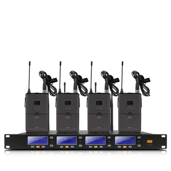 Bezvadu Mikrofons Profesionālās Regulējams UHF Frekvenču KTV lavalier Mikrofons, Austiņas, Mikrofonu Sistēma Skatuves Sniegumu