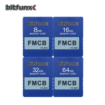 Bitfunx Krāsains PS2 Spēles Karti FMCB Free McBoot Kartes Sony PS2 Playstation2 OPL Atmiņas Kartē Saglabātu Spēles 8MB