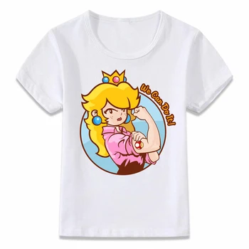 Bērni, Drēbes, T Krekls Princese Persiku, Mēs Varam Darīt Mario Zēni un Meitenes Toddler Krekli