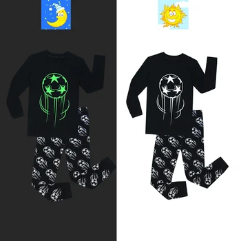 Bērni Pasaules Kausa Futbola Sleepwear Zēni, Meitenes, kas Spīd Tumsā, Pidžamas Komplekts Gaismas Apģērbs Bērniem, Bērnu Futbola Pidžamas Pijamas