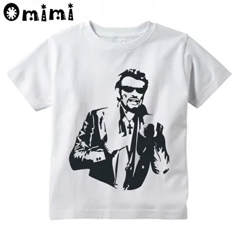 Bērnu Mūzikas Dziedātājs Johnny Hallyday Dizaina Topi Zēni/Meitenes Gadījuma T Krekls Bērniem, Balts T-Krekls