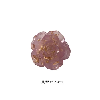 Caurspīdīga Zelta Lapu Želejas Purple Rose Puķu Sveķu Pusi Tabletes, Plāksteris Keychain/Auskari/Tālrunis Lieta/Matu Virves Piederumu