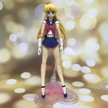 Cute Anime Sailor Moon Diezgan Aizbildnis Jūrnieks Venus Minako Aino PVC Rīcības Attēls Kolekciju Modelis Bērniem Rotaļlietas Lelle 16cm