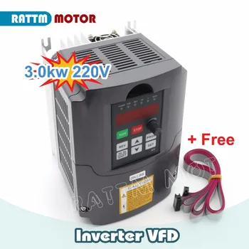 DE bez PVN CNC Vārpstas Motors Ātruma Kontroles 3KW 220V HY VFD regulējamām piedziņām 1HP Ieejas Jauda 3ZS Inverter Konvertētājs