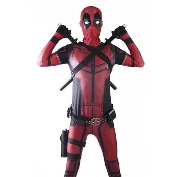 Deadpool kostīmu pieauguša Cilvēka Burvju cosplay deadpool tērpus, vīrieši, bērni, Wade Wilson Spandex Likra, Neilons Zentai bodysuit Halloween
