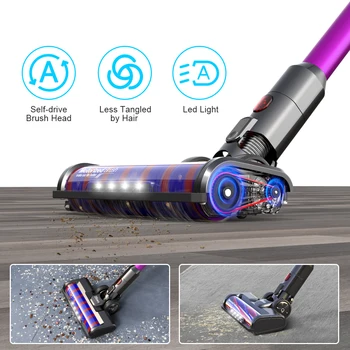 Dibea 22Kpa Spēcīgu Iesūkšanas Viegls Handheld vacuum ar Uzlādējamo Akumulatoru un LED Birste Bezvadu putekļsūcējs