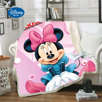 Disney Mickey 3D Minnie Iespiesti Sherpa Segu Dīvāna Segu Segtu Ceļa Gultas piederumi Kontaktligzdas Samta Plīša Mest Vilnas Sega