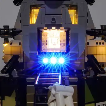 DIY LED Apgaismojums Ķieģeļu Komplekts ar USB Portu Apgaismojuma Komplekts 10266 Apollo 11 Mēness Lander Ķieģeļi Rotaļlietas (Paraugs Nav Iekļauts)