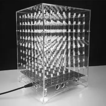 DIY WIFI APP 8x8x8 3D LED Gaismas Kubu Komplekts Jaunums PCB Kuģa LED MP3 Mūzikas Spektra Elektronisko noteikt Ne Mājokļu