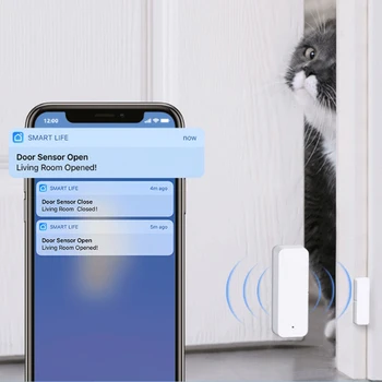 Durvju Sensors Logu Kontaktu Atvērt Aizvērt tuya WiFi APP Tālvadības Saderīga Ar Alexa, Google Palīgs