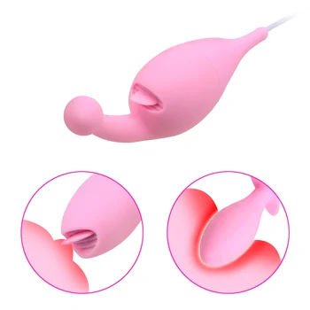 Dzelksnis Klitora Stimulators G Spot Massager Anālās Rotaļlietas Plug Sieviešu MasturbationVibrating Olu Orālo Seksu Mēles Laiza Vibrators
