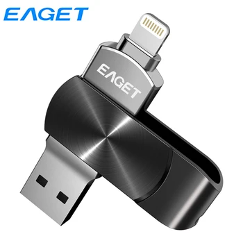 Eaget Zibens® USB 3.0 Zibatmiņas Disks 128GB Pendrive 64GB Apple® MFI Sertificēts Pen Drive iPhone 8 XR SE 11 iPad Mini iPod I66