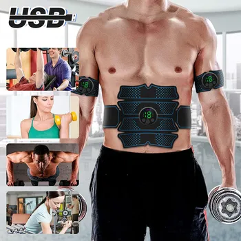 Elektriskais Muskuļu Stimulators EMS Vēdera ABS Estimulador Muskuļu Fitnesa Ķermeni Slaidinoša Ķermeņa Masieris Veidošanā Unisex USB Savienojumu