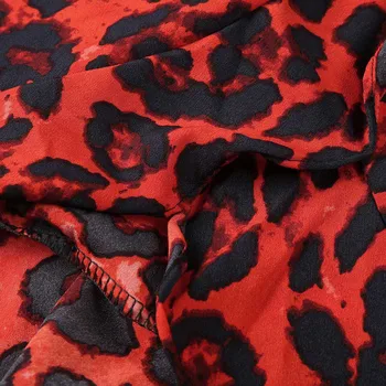 Faldas Leopards Drukāt Vintage Ilgi, Sieviešu Ikdienas Augsta Vidukļa Kroku Svārki sexy Burvīgs sarkans юбка женские юбки