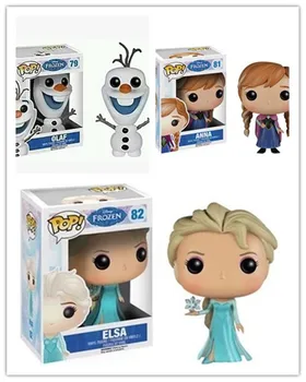 FUNKO POP Disney Saldētas Sniega Karaliene, Princese lelle Anna Elsa Olaf Darbību Attēls Kolekciju Modelis rotaļlietas Bērniem Ziemassvētku Dāvanu