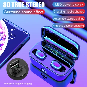 G6S TWS Bezvadu Bluetooth Austiņas LED Displejs, Stereo Austiņas Bass Earbuds Bezvadu Uzlādes Austiņas Ar 3500mAh Power Bank