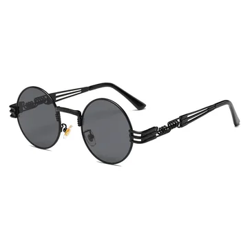 Gothic Steampunk Saulesbrilles Vīriešiem, Sievietēm, Metāla Wrap Brilles Kārta Toņos Zīmola Dizainere, Saules brilles, Spogulis Augstas Kvalitātes UV400