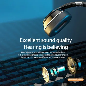 Headphons bluetooth hifi trokšņa bezvadu austiņas Salokāms Bezvadu Mikrofonu Austiņas Stereo Austiņas Super Bass Austiņas