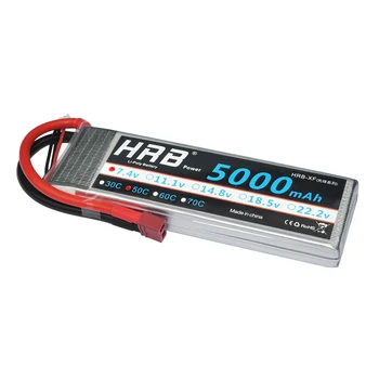 HRB RC Lipo Akumulatoru 2S 3S 4S 5S 6S 7.4 V PAR 11,1 V un 14.8 V 18.5 V 22.2 V 5000mAh 50C 100.C par FPV 450 500 AKKU Dūkoņa