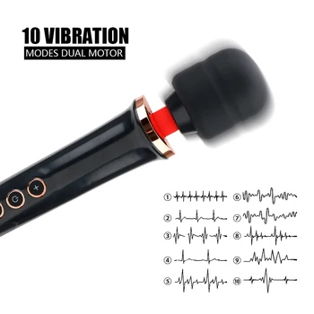IKOKY Burvju Clit Stimulators Vibrators Seksa Rotaļlietas Sievietēm 10 Frekvences AV Stick Zizli Ķermeņa Masieris Lesbiešu Maksts Vibrators