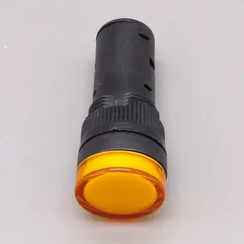 Indikators AD16-16DS LED signāla lampiņa Sarkanā/Zaļā/Huang/Zils/Balts, 16mm Spiediet Pogu Slēdzis