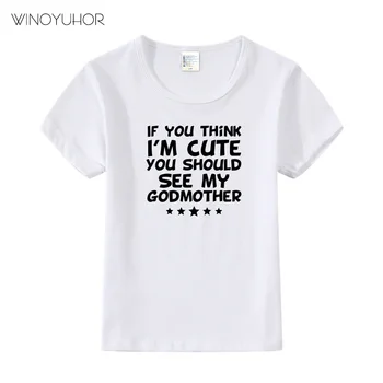 Ja Jūs Domājat, ka es Esmu Gudrs, Jums Vajadzētu Redzēt Krustmāte Smieklīgi T-krekls Puika Meitenes Īsām Piedurknēm T Krekls Vasaras Ikdienas Drēbes