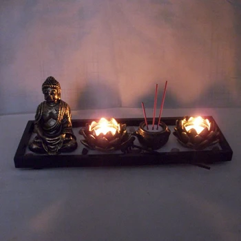 Japāņu Stila Budas Vīraka Turētājs Zen Smilšu Dārzs Tējas Gaismas Turētājs Feng Shui Budistu Dekori Mājas Zāle Jogas Telpas Rotājumu