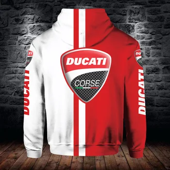 Jaunu Ducati Logo Vīriešu pelēkā vārna Augstas Kvalitātes Zip sporta Krekls Modes Tendence Harajuku Pulovers Lielgabarīta Motociklu Jaka Streetwear