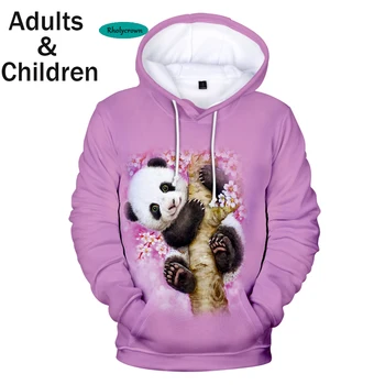 Jaunu Lielizmēra 3D Printēšanas Panda Hoodies zēnu un meiteņu sporta Krekli Bērniem, Rudenī 3D Kapuci Bērniem Panda puloveri zēnu un meiteņu Žaketes