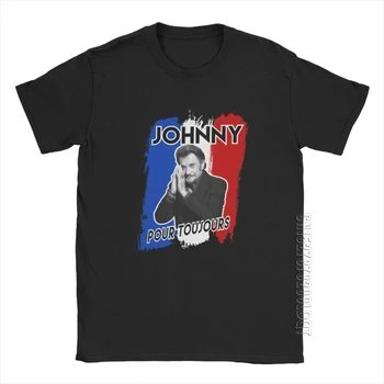 Johnny Hallyday Uz Visiem Laikiem Vintage T Krekls Vīriešiem Rokmūzikas Vīriešu T Topi Plus Lieluma Pamata Tees Kokvilnas O-Veida Kakla T-Krekls