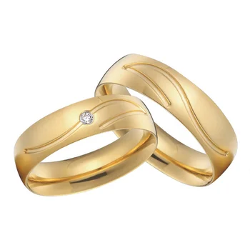 Jubilejas apvienības anel zelta krāsā veselības titāna tērauda kāzu joslās pāri solījumu gredzeni komplekti