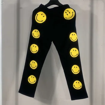 KAPITAL Bikses, Sievietēm, Vīriešiem, 1:1 Augstas Kvalitātes Asaru drukāšanas Smaidiņu Joggers Streetwear Vīriešiem KAPITAL Joggers Bikses