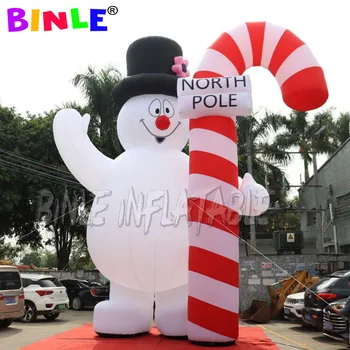 Karstā pārdošanas milzu Ziemassvētku piepūšamās sniegavīrs led apgaismota sniegavīrs piepūšamās frosty sniegavīrs reklāmas apdare