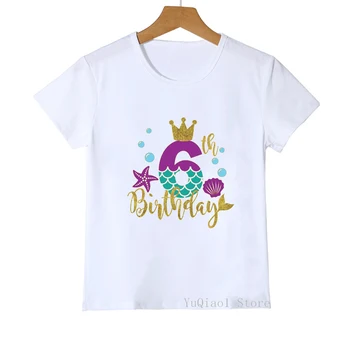 Kids Happy Birthday Skaits 1-10 Vēstuli Druka T Kreklu Meitenes Dzimšanas Dienas Dāvanu Jauki Grafikas Numuru T-Krekls Baby Toddler Pusaudžu Apģērbi
