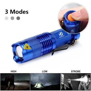 Krāsains Ūdensdrošs LED Lukturīti ar Augstu Jaudu, Mini Spot Lampas 3 Modeļi Zoomable Tūrisma inventārs Lāpu Flash Gaismas