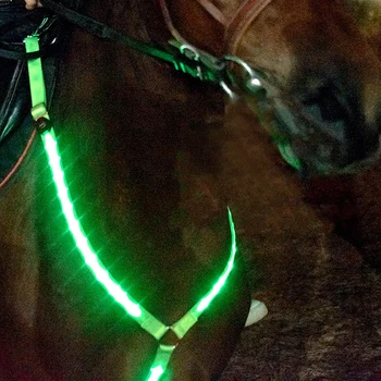 LED Iejūga Zirgu, Pinumi, Gaismas Nakts Regulējams Zirgu, LED Gaismas Josta Neilona Krūšu Jostas Siksna Drošu Zirgu Izjādes Iekārtas