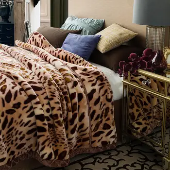 Leopard Mest Segu uz Gultas, Dīvāna, Dzīvnieku Ādu, gultas Pārklāji Mājas Dekoru Sherpa Plīša Kažokādas Drukāt Plānas Sega