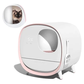 Liels Inteliģento dezodorants Kaķu Pakaiši Kastē Pilnībā slēgtas Tualetes Mācību Komplektu Smart Automātiskā Pet Liiter Tary Kaķu Metienu, Bedpan