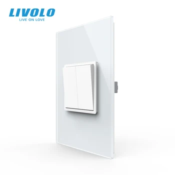 Livolo C9 ASV Standarta 45mm Sienas Touch Switch,2Way Remote Touch Vadības,balta kristāla, stikla,plastmasas atslēgu,nospiediet pogu