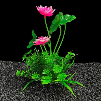 Lotus Apdare, Akvāriju Piederumi Zivju Tvertnes Ainavu Simulācijas Ūdensaugiem Lotus Leaf Viltus Plastmasas Ziedi Piederumi